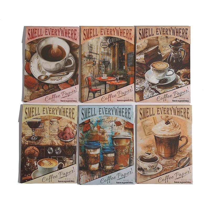 30pcs/pack coffee themed material paper Aroma series collage bottoming