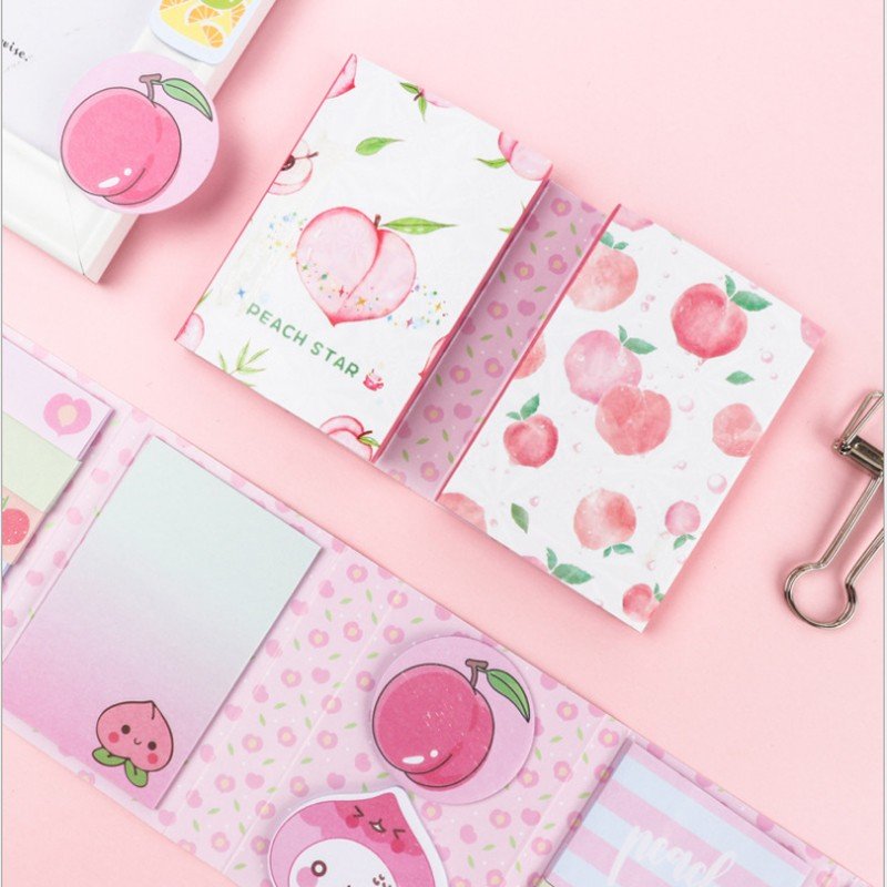 Colorful Fruit N Time folding Notes Four Selections Randomly posted Notebook Diary Agenda Notepad Plan Kawaii Stationery