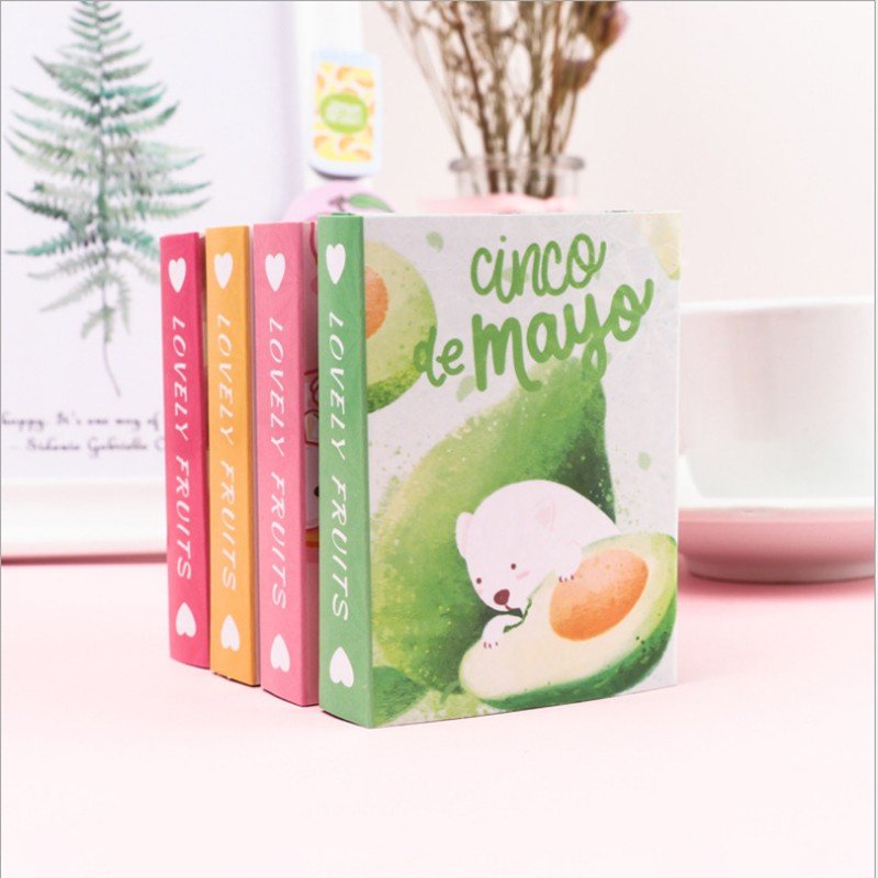 Colorful Fruit N Time folding Notes Four Selections Randomly posted Notebook Diary Agenda Notepad Plan Kawaii Stationery