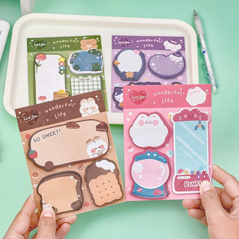 School supplier custom kawaii cartoon students kids sticky notes memo pad