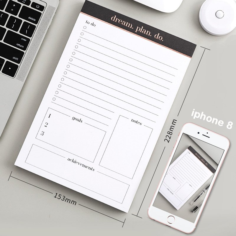 Free Samples Wholesale Notes Pad Writing Tablets Memo Pad Daily to do list Notepad Planner