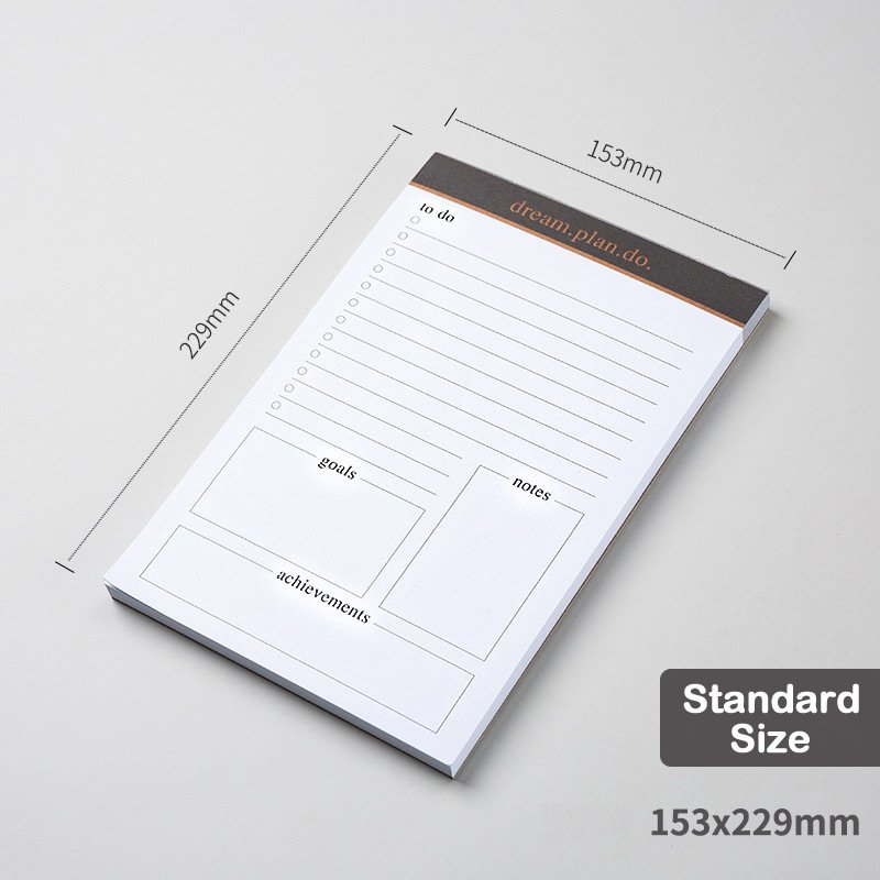Free Samples Wholesale Notes Pad Writing Tablets Memo Pad Daily to do list Notepad Planner