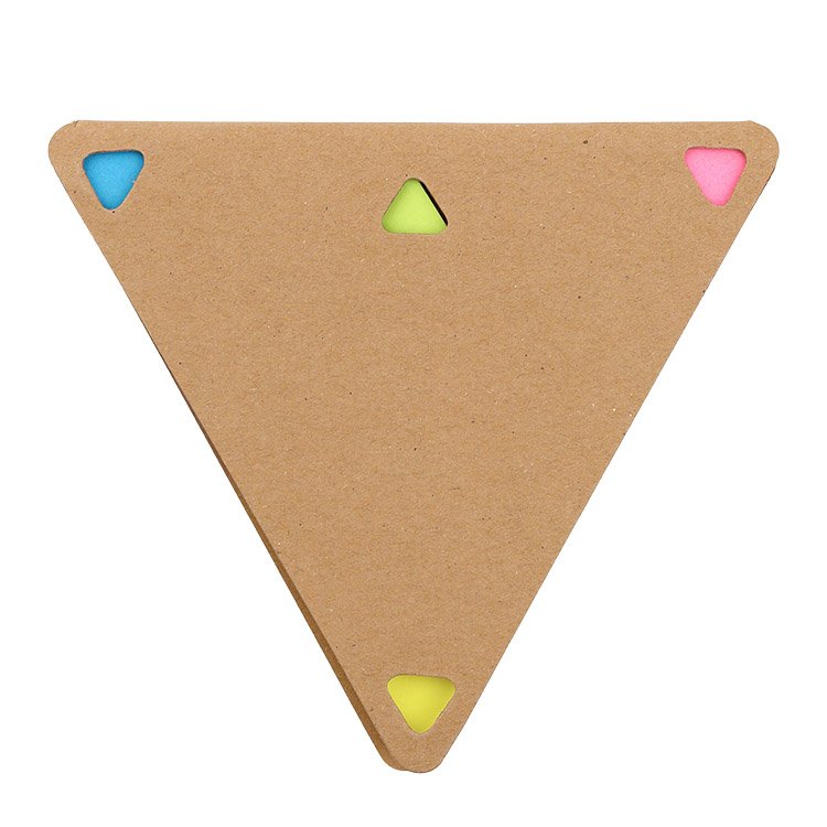 Kraft cover Triangle Shape Custom Sticky Note Pad Wholesale Small Cute Memo Pad Sticker Set For School