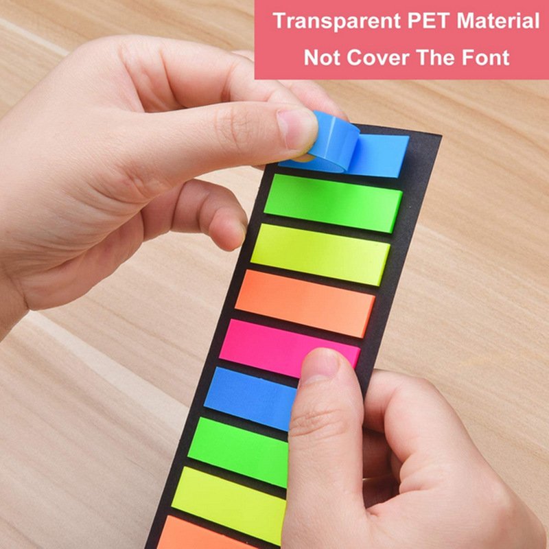 KADISI Customized office Plastic Removable bookmark school Index sticker Colorful Transparent PET Waterproof Sticky Notes