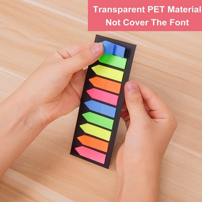KADISI Customized office Plastic Removable bookmark school Index sticker Colorful Transparent PET Waterproof Sticky Notes