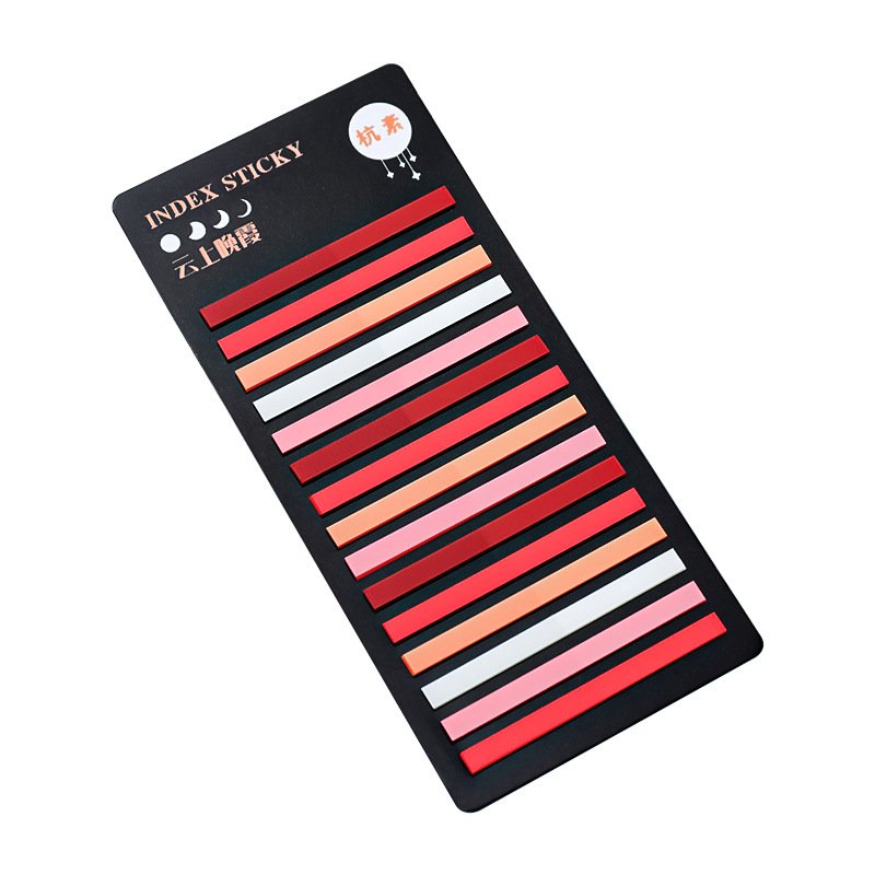 New multi color waterproof PET thin strip index label notepad office school transparent self-sticky notes memo pad stationery