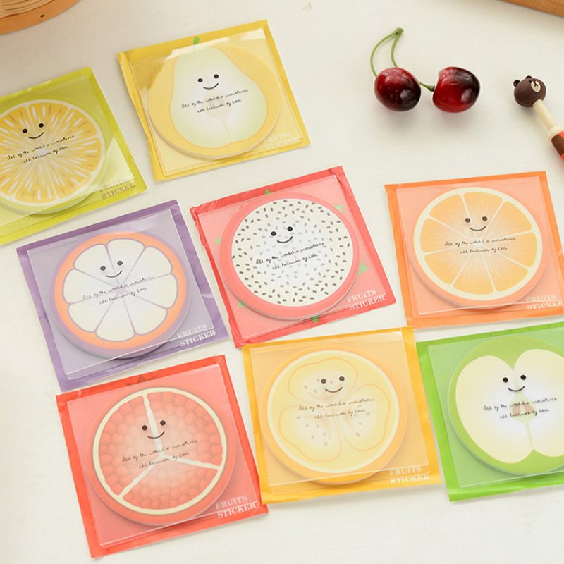 Fruit slices color memo pad Kawaii message note for kids nice gift Writing scratch pad office school supplies