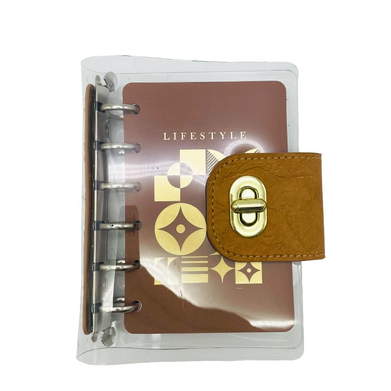 New design mini cute memo pocket notebook Custom Transplate PVC A7 loose leaf planner notebook for kids