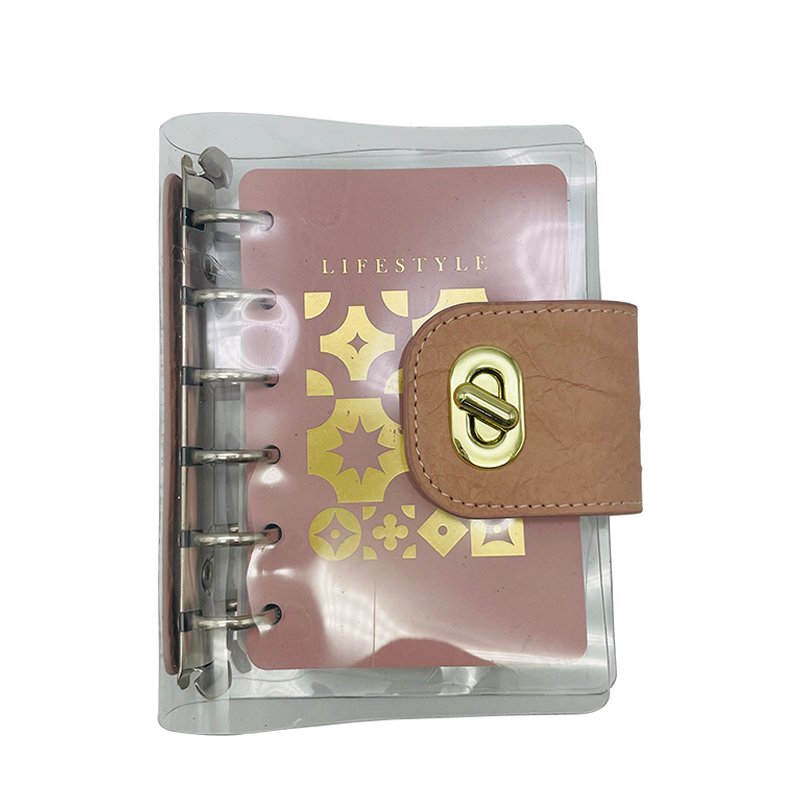 New design mini cute memo pocket notebook Custom Transplate PVC A7 loose leaf planner notebook for kids