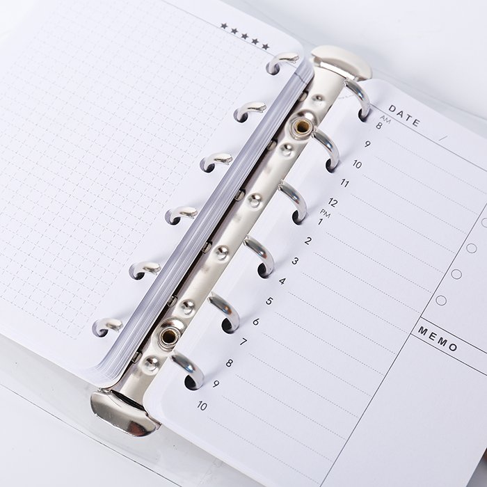 New design mini cute memo pocket notebook Custom Transplate PVC A7 loose leaf planner notebook for kids