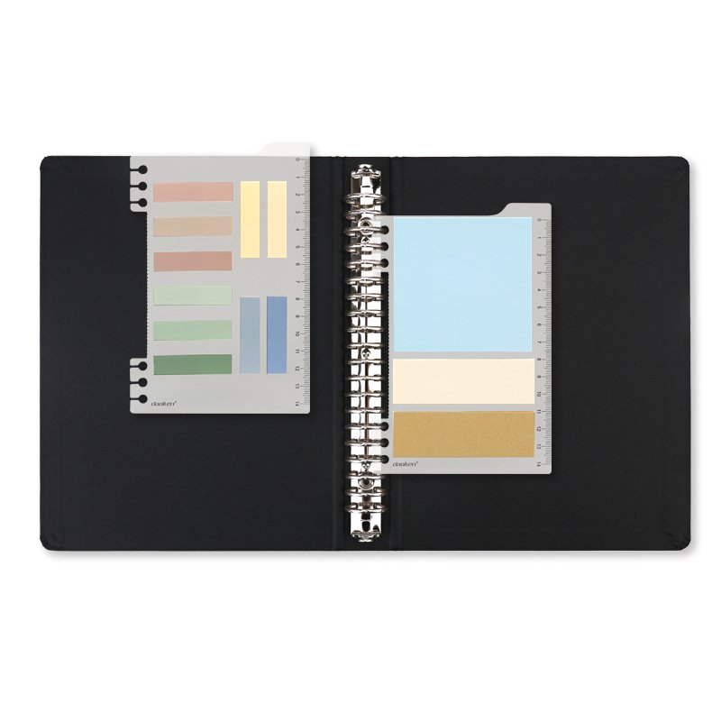 Morandi color transparent waterproof PET Sticky Note set portable loose leaf mounting coil book Category index post custom
