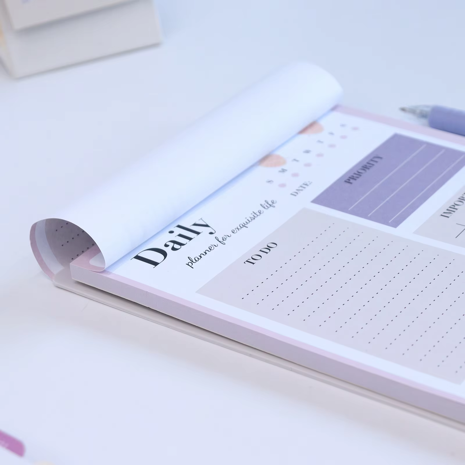 A5 Note pad English Daily plan Weekly plan notebook planner can tear non-stick memo notepad School supplies