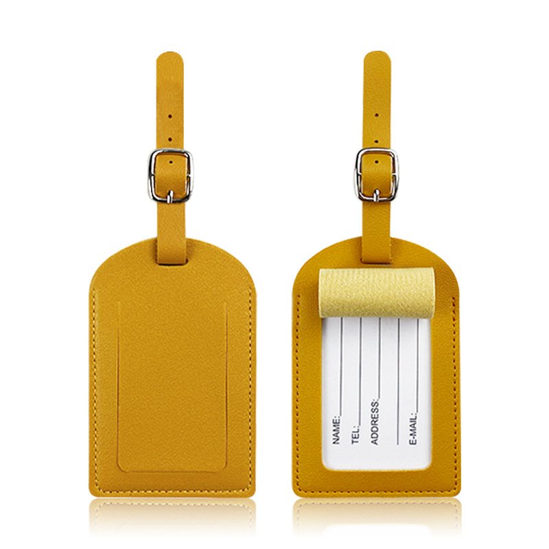 Custom PU leather Passport holder luggage tag with hot foil logo