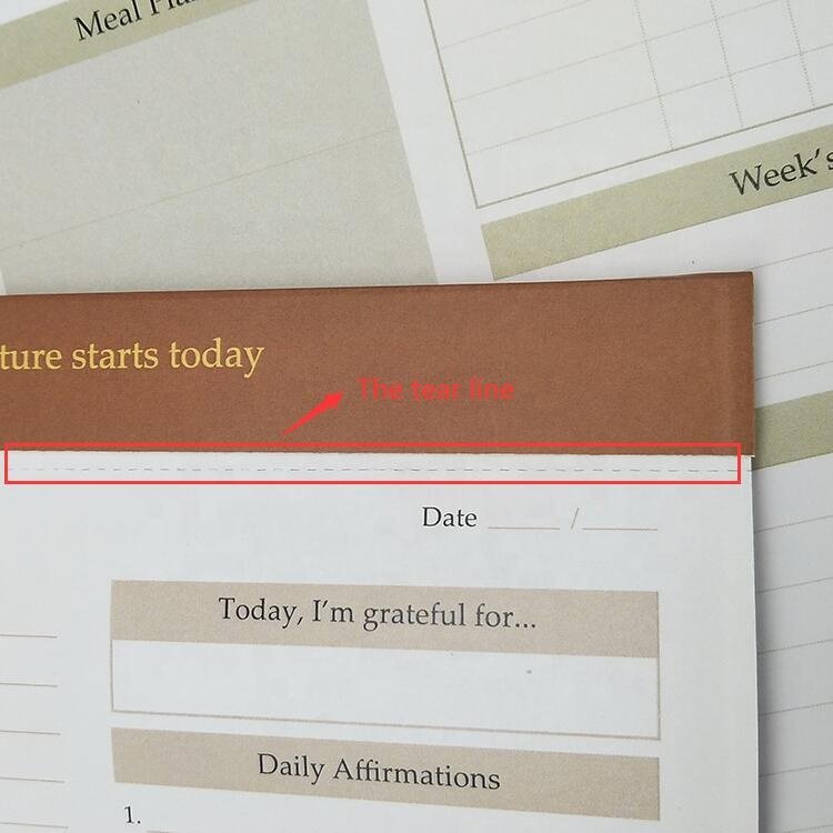 Factory wholesale custom printed planner writing note pad to do list memo notepad with perforation