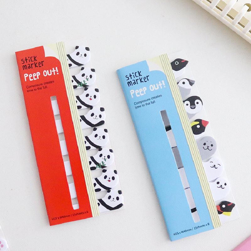 New Kawaii Korean Stationery Animal Bookmarks Notes Paper Papeleria Sticky Index Tabs Cute Memo Pad for Kids School Supplies