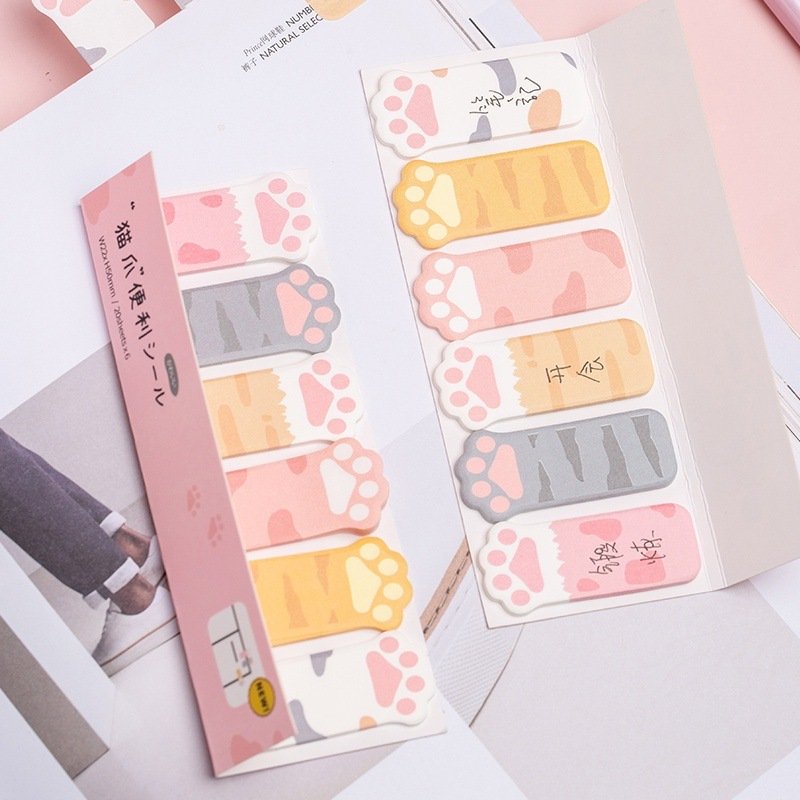 Creative school stationery cartoon cute kawaii cat paw sticky note for kids