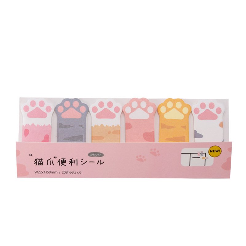 Creative school stationery cartoon cute kawaii cat paw sticky note for kids