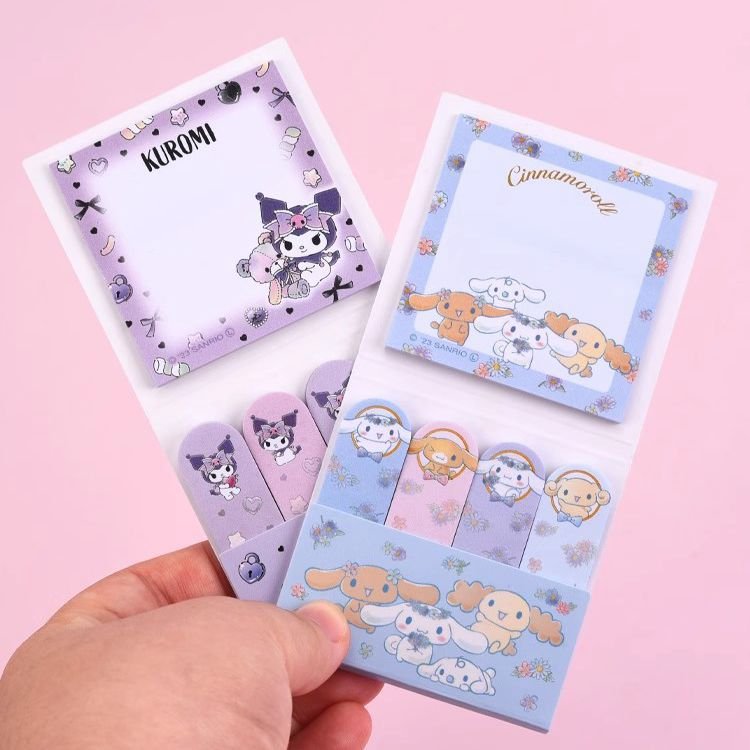 DHF1139 Wholesale Cartoon Kuromi Melody sticky note kawaii anime Pochacco Pompompurin memo pads stationery Index sticker