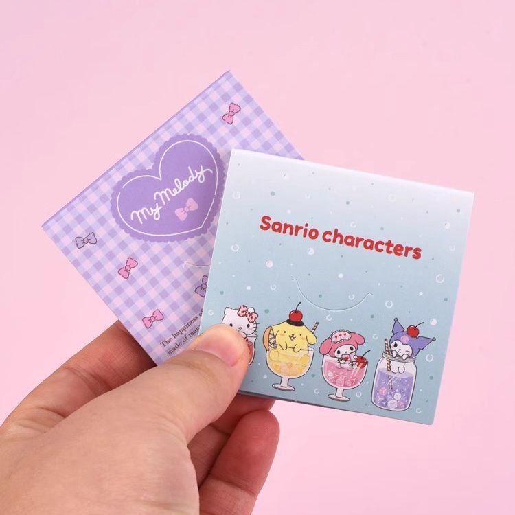 DHF1139 Wholesale Cartoon Kuromi Melody sticky note kawaii anime Pochacco Pompompurin memo pads stationery Index sticker