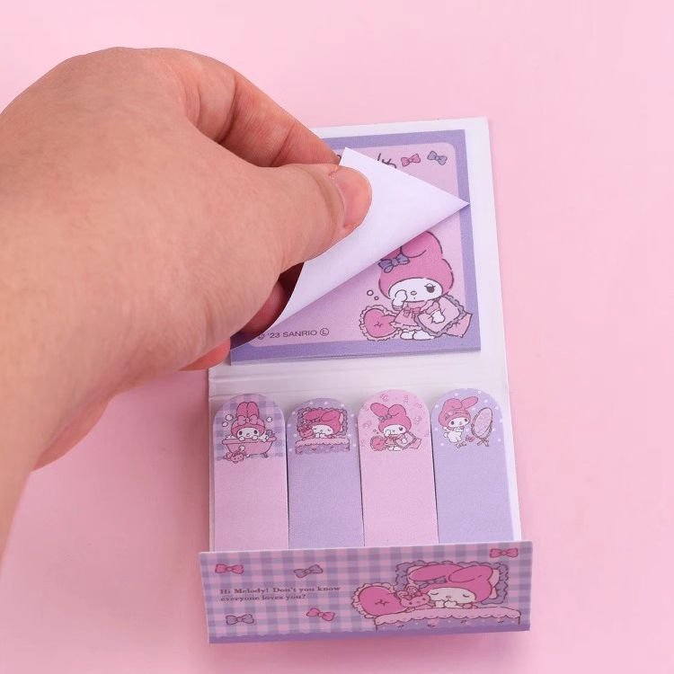 DHF1139 Wholesale Cartoon Kuromi Melody sticky note kawaii anime Pochacco Pompompurin memo pads stationery Index sticker