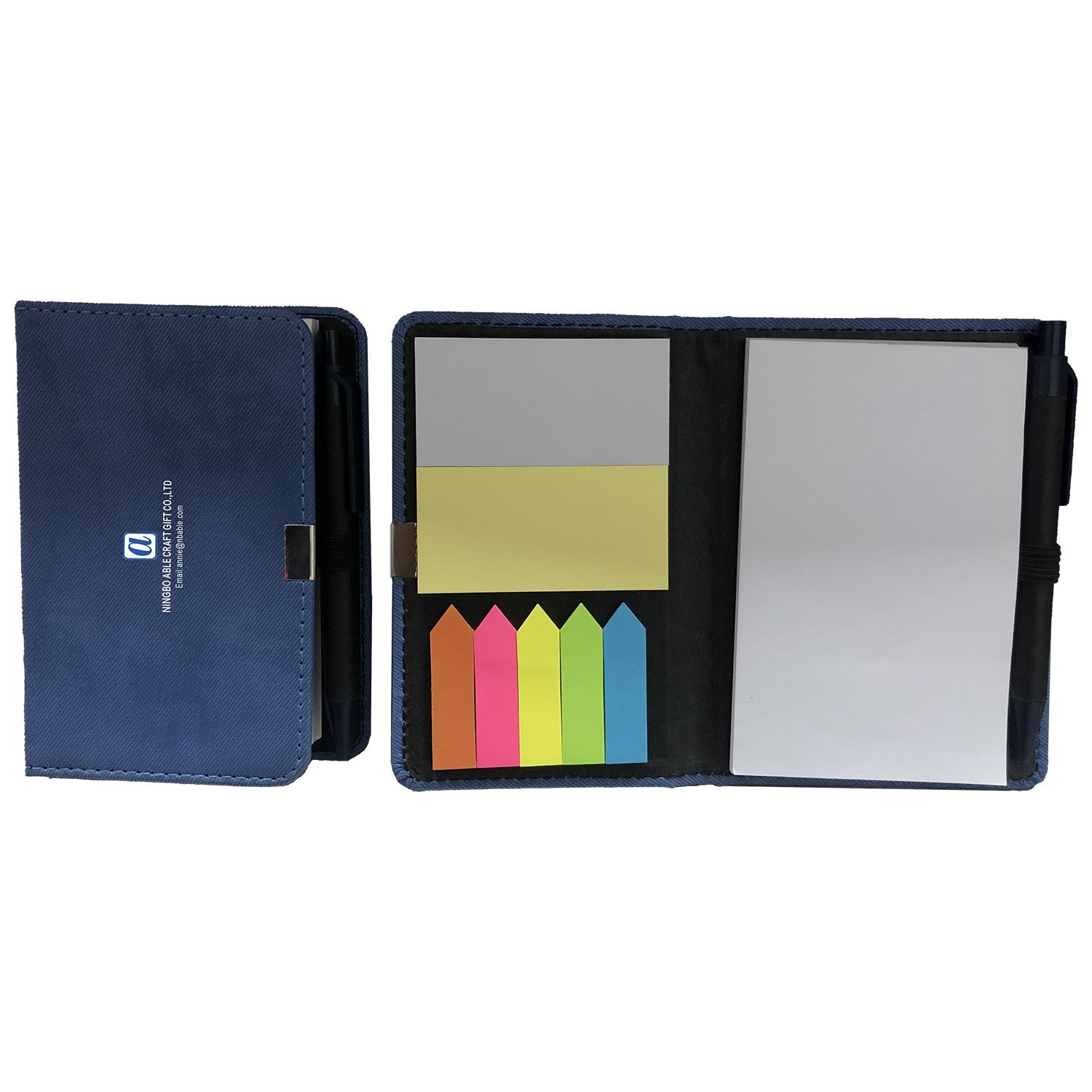 Customized Logo Monthly Planner Cute Digital Notepad Pen Memo Pads Self-Adhesive Stick Notes PU Material Office School Home Gift