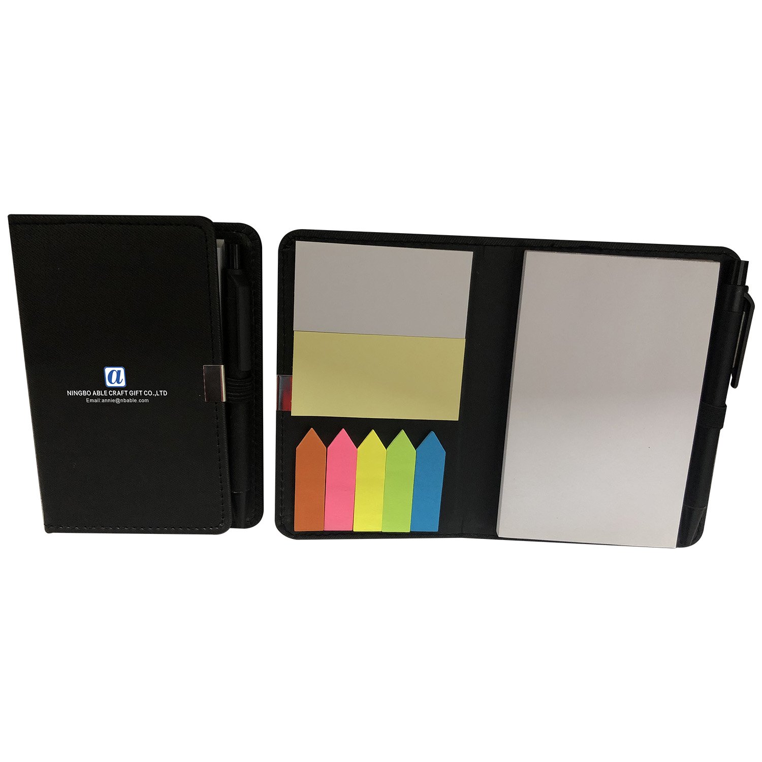 Customized Logo Monthly Planner Cute Digital Notepad Pen Memo Pads Self-Adhesive Stick Notes PU Material Office School Home Gift