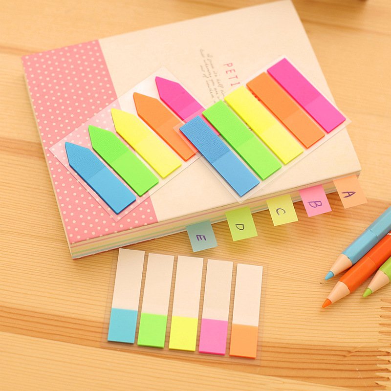 wholesale Price Cheap Color Bookmark Marker Plastic Box Packaging Set Sticky Note Tab Pet Waterproof Planner Stickers Index Tabs