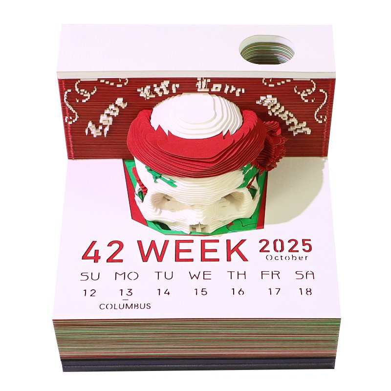 2025 New Products 3D Skull Memo Pad Halloween Christmas Unique Novelty Gift Creative Paper Artwork Desktop Paper Ornaments