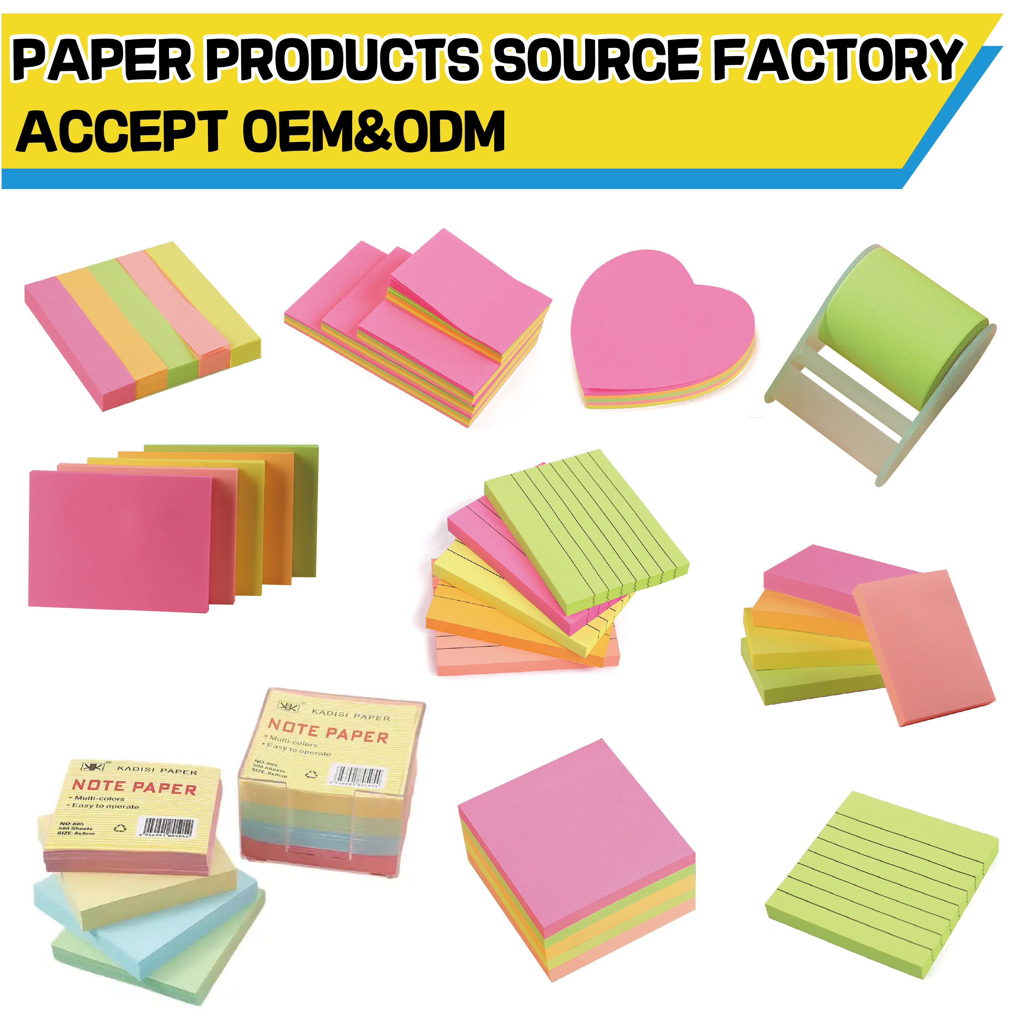 KADISI Wholesale Custom Note Pad School colorful Memo Pad Office butterfly Sticky Notes