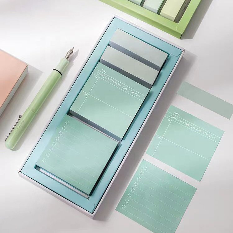 New Style Eco Friendly Unique Sticky Notes Paper Sticky Memo Notes Kawaii Memopad Sticky Note Sets With Printing Logo