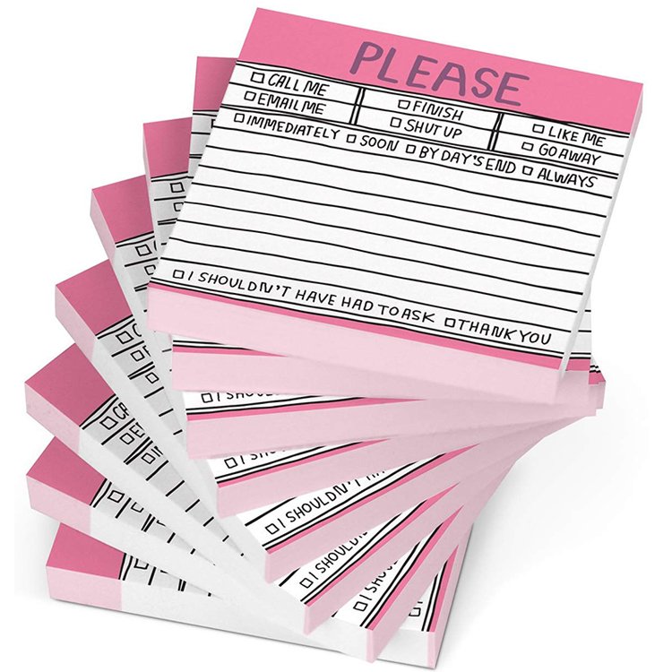 Custom 8 pack 3 x 3 inches each to do list sticky notes memo pad