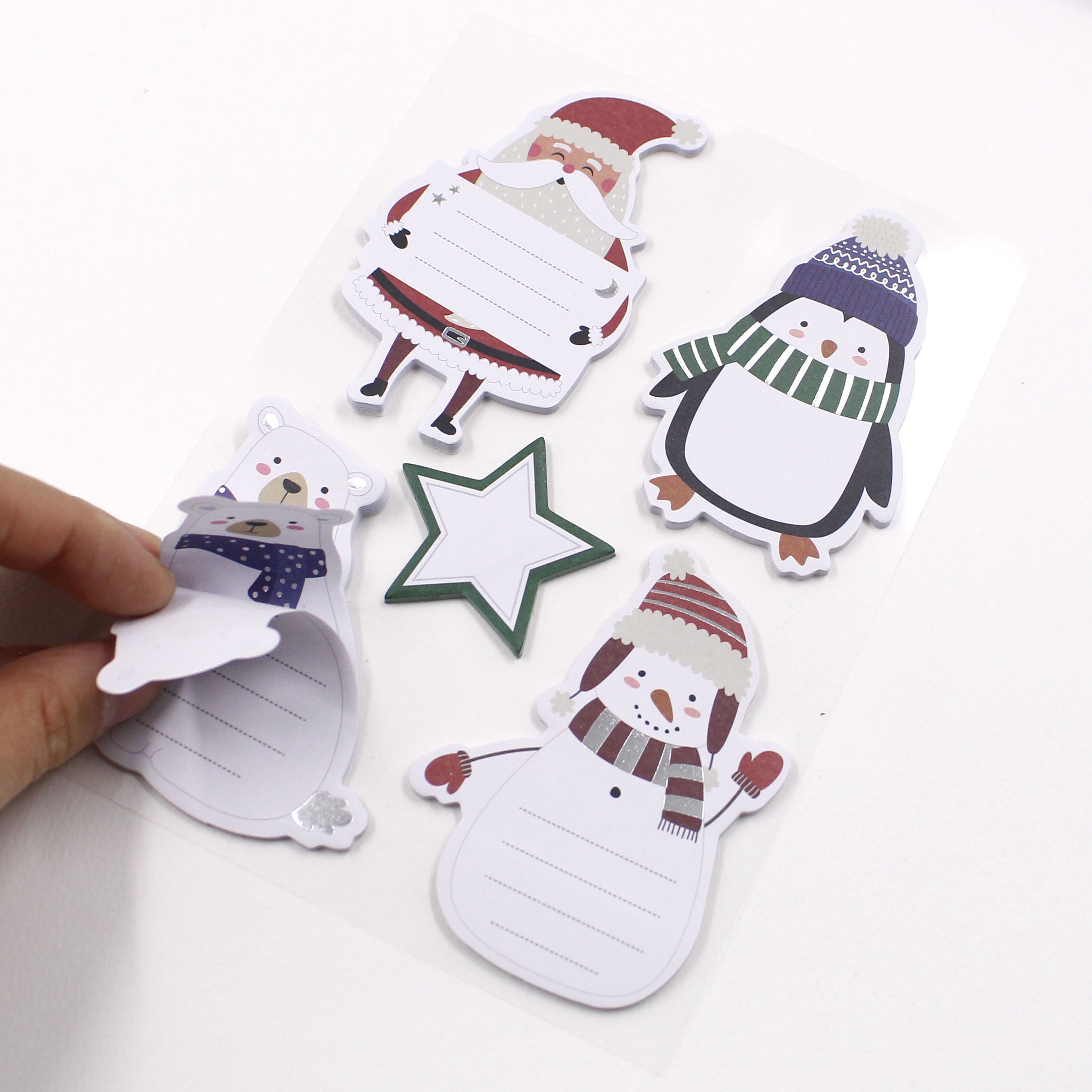 Cheap Wholesale Custom Christmas Series Paper Sticky Notes Pad Set Writing Tablets Stationary Memo Pad To Do List Notepad