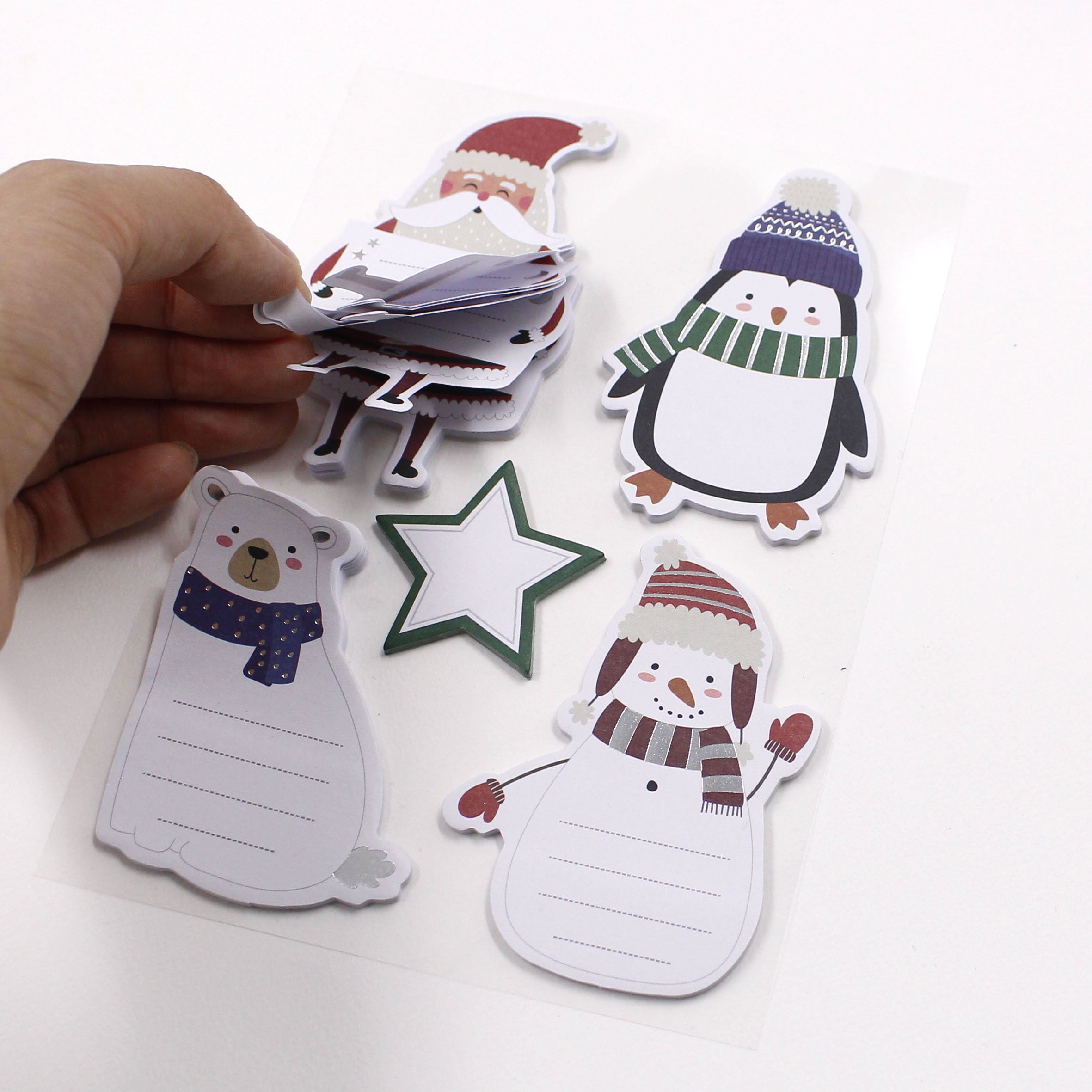 Cheap Wholesale Custom Christmas Series Paper Sticky Notes Pad Set Writing Tablets Stationary Memo Pad To Do List Notepad