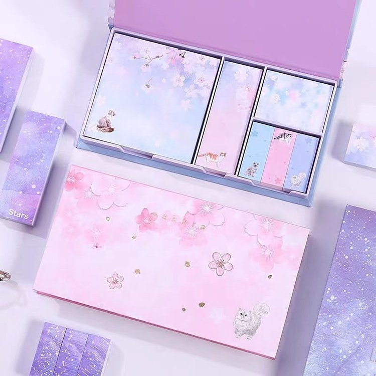 New Design Custom Calendar Original Kawaii Stationery Korean Self-Adhesive Memopad Sticky Note Sets