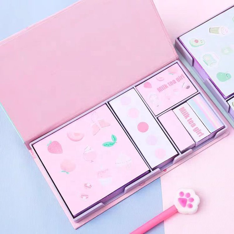 New Design Custom Calendar Original Kawaii Stationery Korean Self-Adhesive Memopad Sticky Note Sets