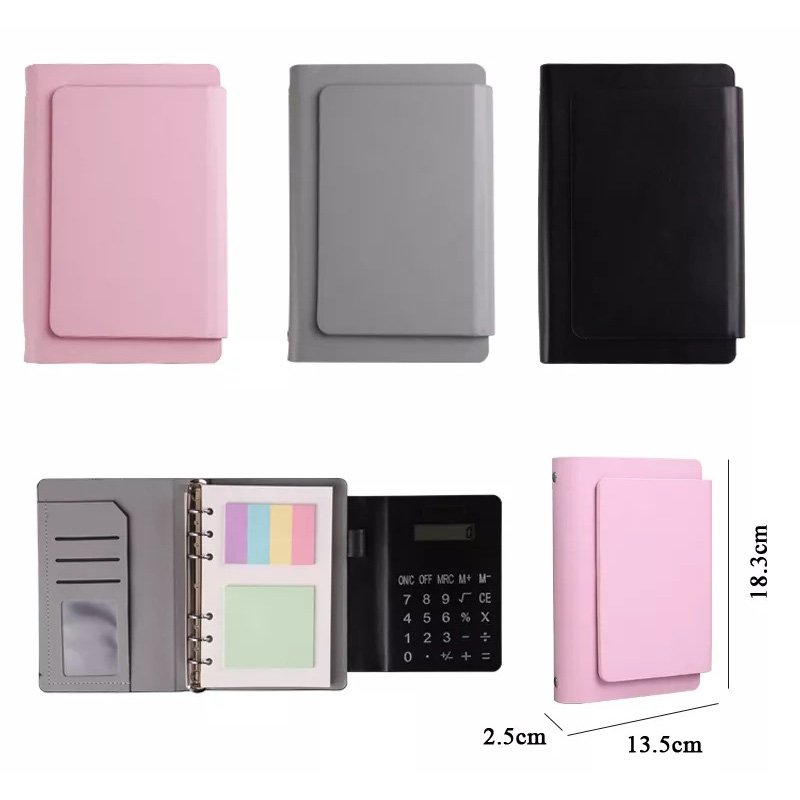 BSCI ISO9001 Trendy Environmental Solar Notebook Calculator Promotional Office Gifts with Pen and Memo Pad sticky notes