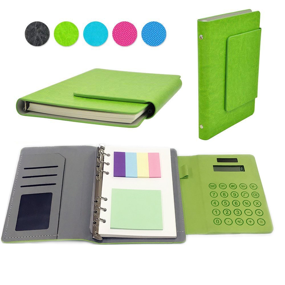 BSCI ISO9001 Trendy Environmental Solar Notebook Calculator Promotional Office Gifts with Pen and Memo Pad sticky notes