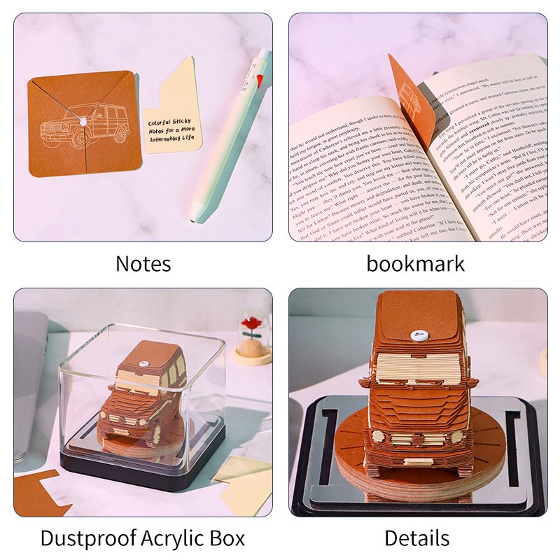 3D Memo Pad Custom Car Notepad Tennis Basketball Football Art Paper Crafts Desk Decor School Stationery Gift Boy Birthday Items