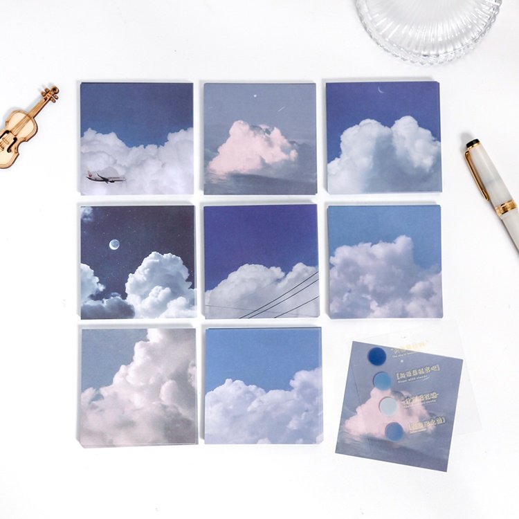 New Fashion Scenery Printing Patterns Stationery Creative Cloud Personalized Sticky Notes Memopad Notepad for Planner