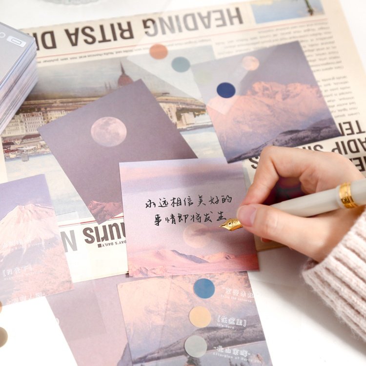 New Fashion Scenery Printing Patterns Stationery Creative Cloud Personalized Sticky Notes Memopad Notepad for Planner