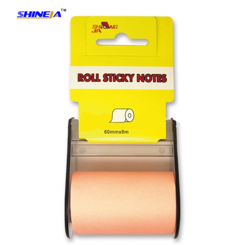 Good quality creative stationery removable sticky notes roll with plastic dispenser