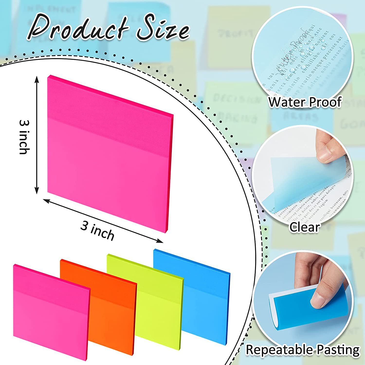 hot sale clear transparent sticky notes it funny post sticky notes pad