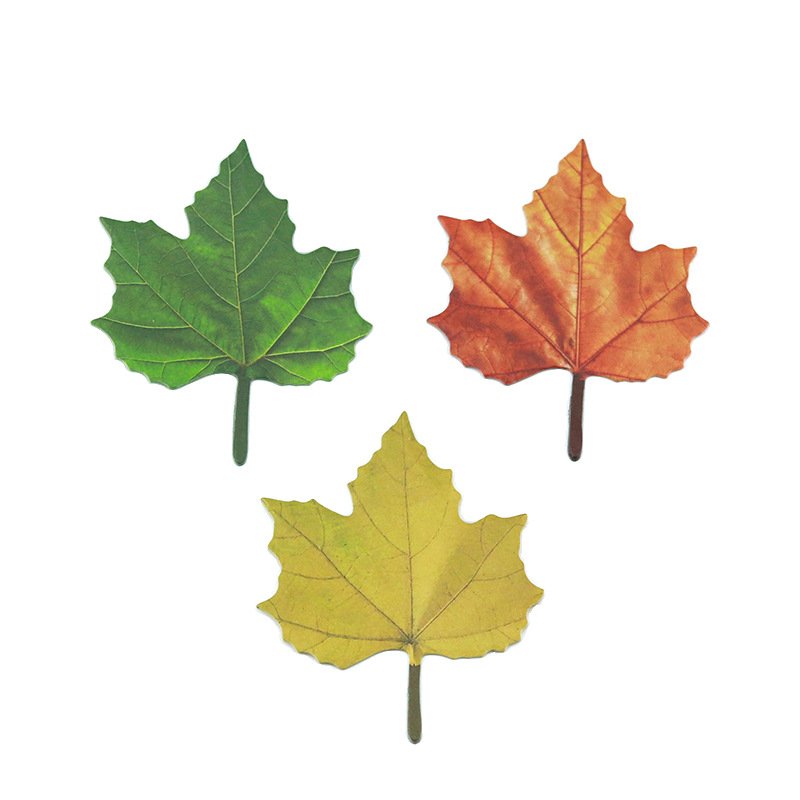 50sheets/pack Maple Leaf Sticky Notes Custom Notepad Planner Memo Paper Decorative Sticker Daily Plan Schedule
