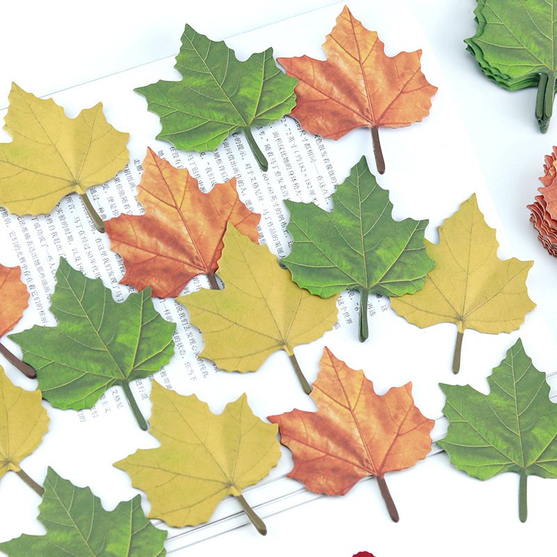50sheets/pack Maple Leaf Sticky Notes Custom Notepad Planner Memo Paper Decorative Sticker Daily Plan Schedule