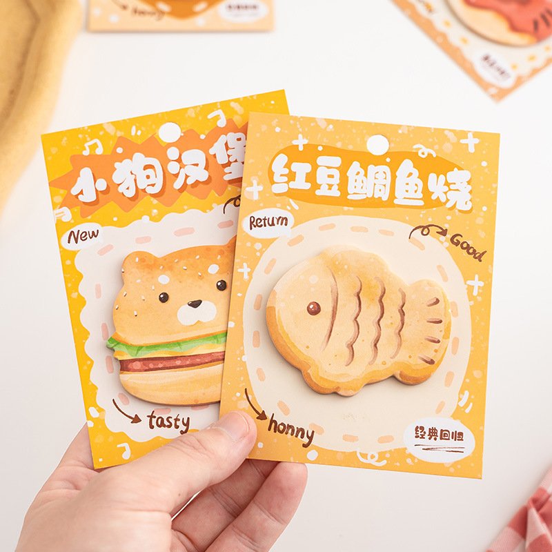 Creative bread sticky notes Cute students leave notes with notes and messages Alien Mark Bookmark Stickers