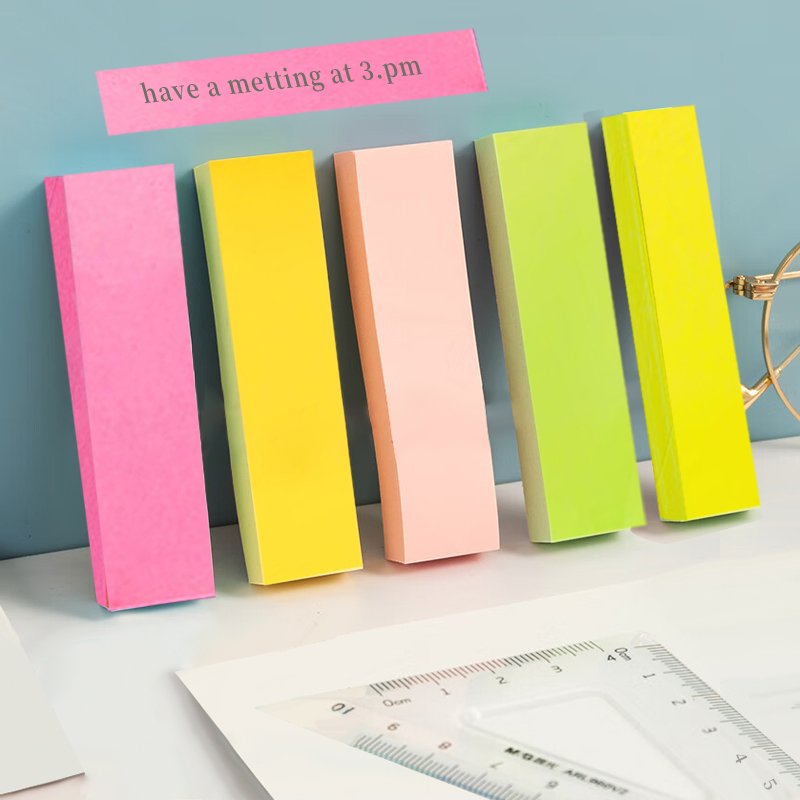 Promotional Sticky Note Memo Strip Mini Colourful Memo Pad For School and Office