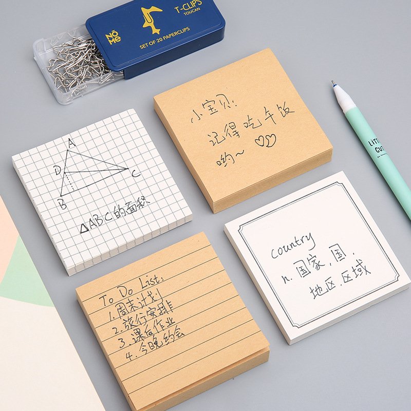 Promotional School Office supplies Self-Stick Pads square Sticky Notes Blank Memo Pads Custom Logo Note Pad