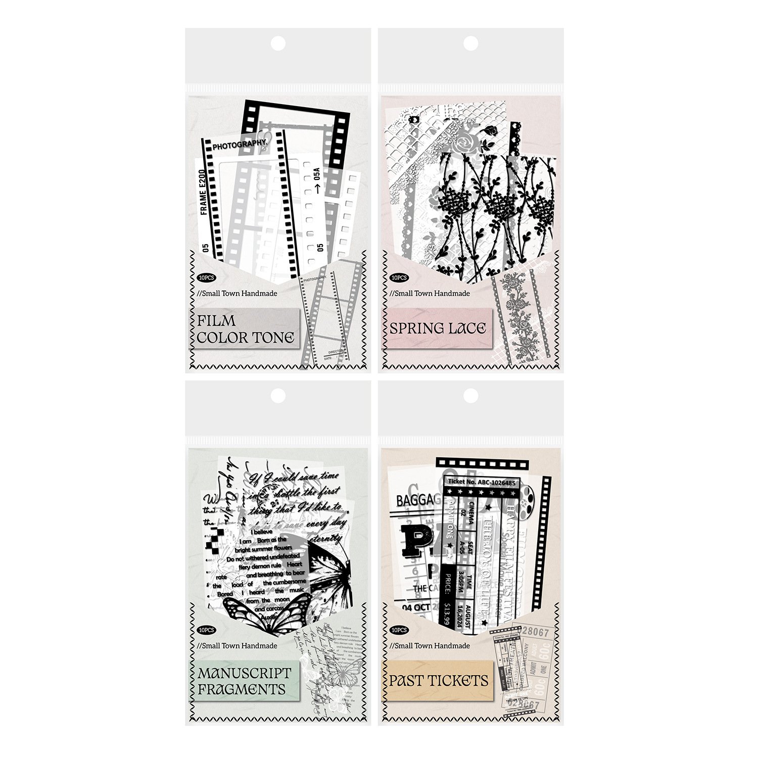 Vintage Art Sticker Pack Handmade Collection 10 sheets in Lace Border scrapbooking papeles scrapbook stickers scrapbooking set