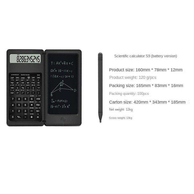6.5 Inch Portable Calculator Lcd Writing Tablet Folding Scientific Calculator Digital Drawing Pad Digital Writing Tablet