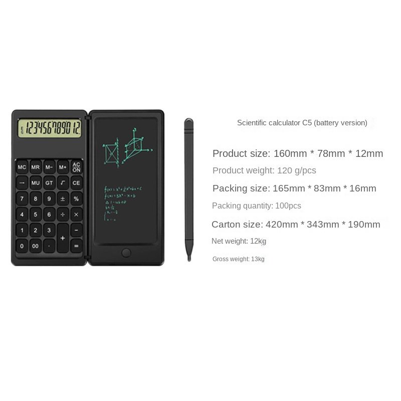 6.5 Inch Portable Calculator Lcd Writing Tablet Folding Scientific Calculator Digital Drawing Pad Digital Writing Tablet